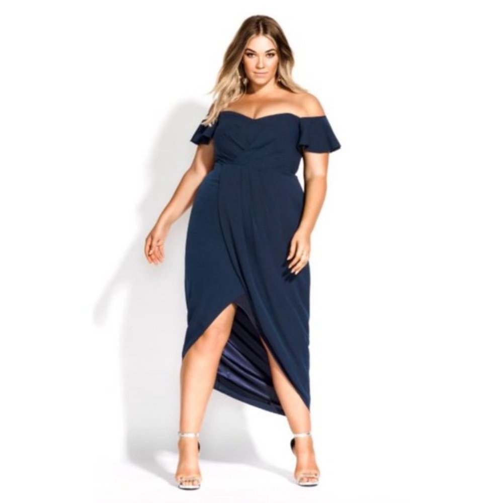 NWT City Chic Rippled Love Off The Shoulder Sheath Dress XXL